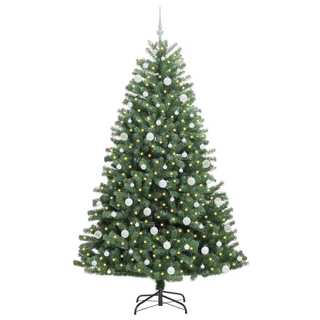 Albero di Natale Artificiale con Rami Pieghevoli Verde 210 cm