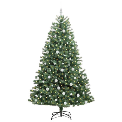 Albero di Natale Artificiale con Rami Pieghevoli Verde 210 cm