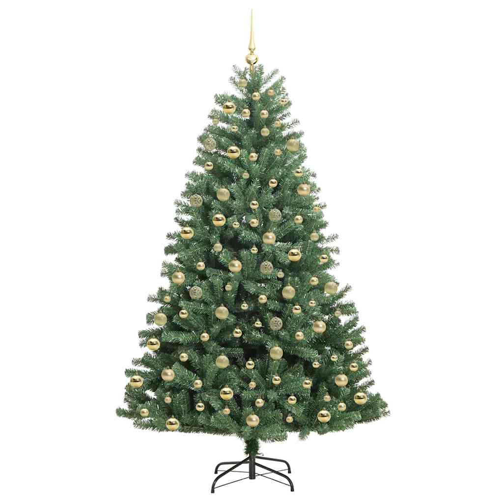 Albero di Natale Artificiale con Rami Pieghevoli Verde 210 cm