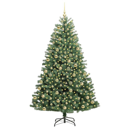 Albero di Natale Artificiale con Rami Pieghevoli Verde 210 cm
