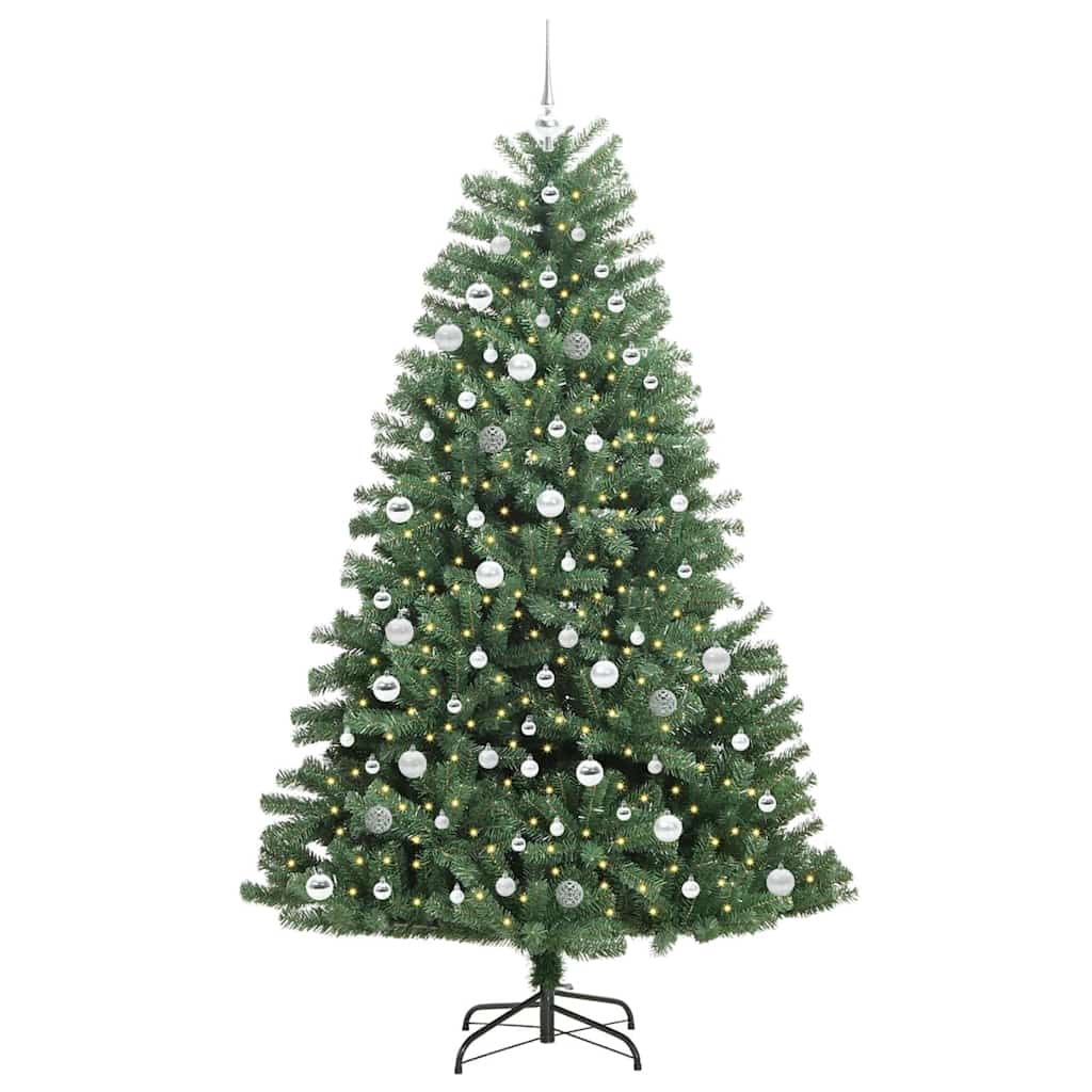 Albero di Natale Artificiale con Rami Pieghevoli Verde 210 cm