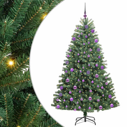 Albero di Natale Artificiale con Rami Pieghevoli Verde 210 cm