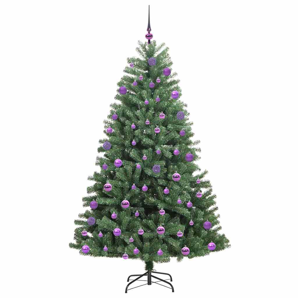 Albero di Natale Artificiale con Rami Pieghevoli Verde 210 cm