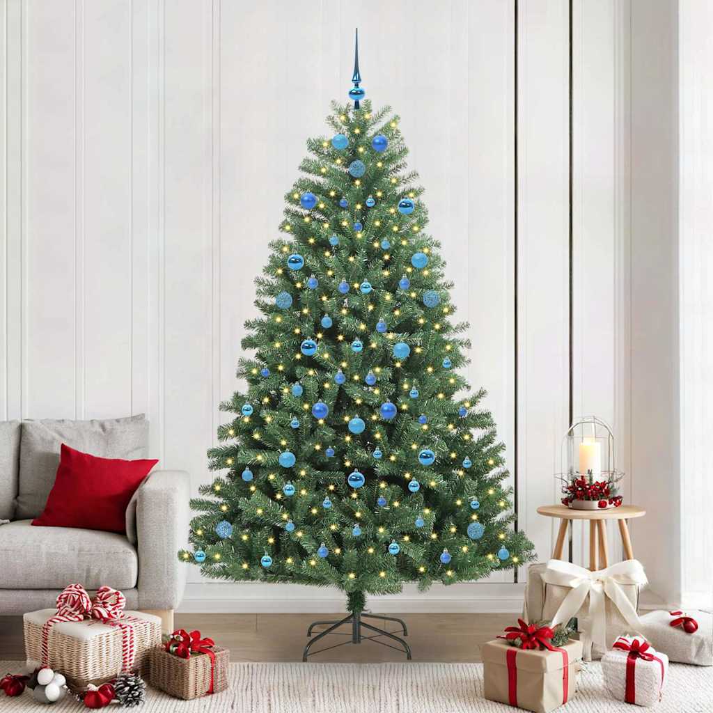 Albero di Natale Artificiale con Rami Pieghevoli Verde 210 cm