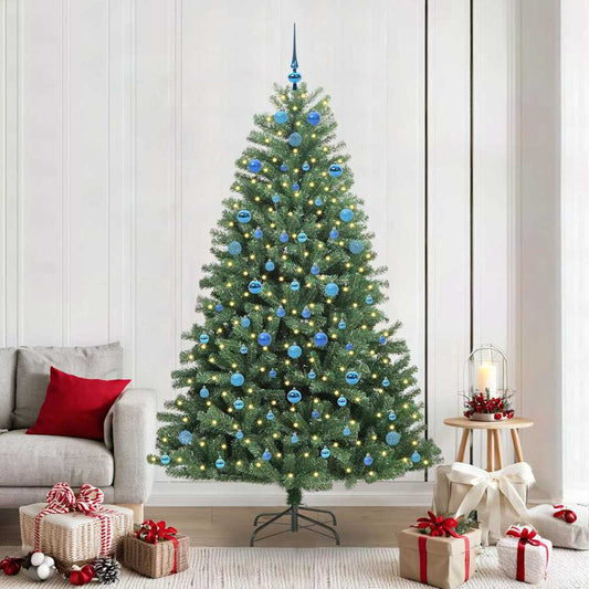 Albero di Natale Artificiale con Rami Pieghevoli Verde 210 cm