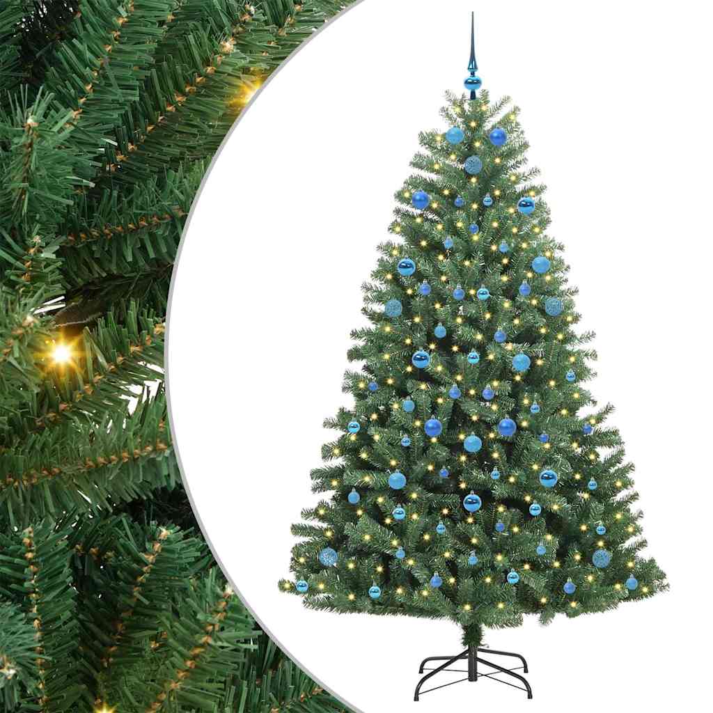 Albero di Natale Artificiale con Rami Pieghevoli Verde 210 cm