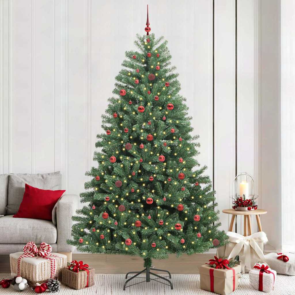 Albero di Natale Artificiale con Rami Pieghevoli Verde 240 cm