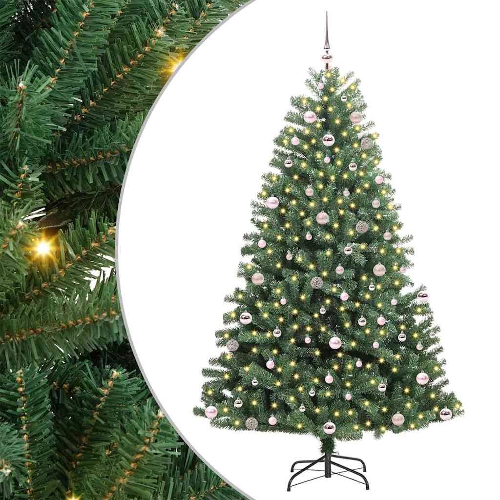 Albero di Natale Artificiale con Rami Pieghevoli Verde 240 cm