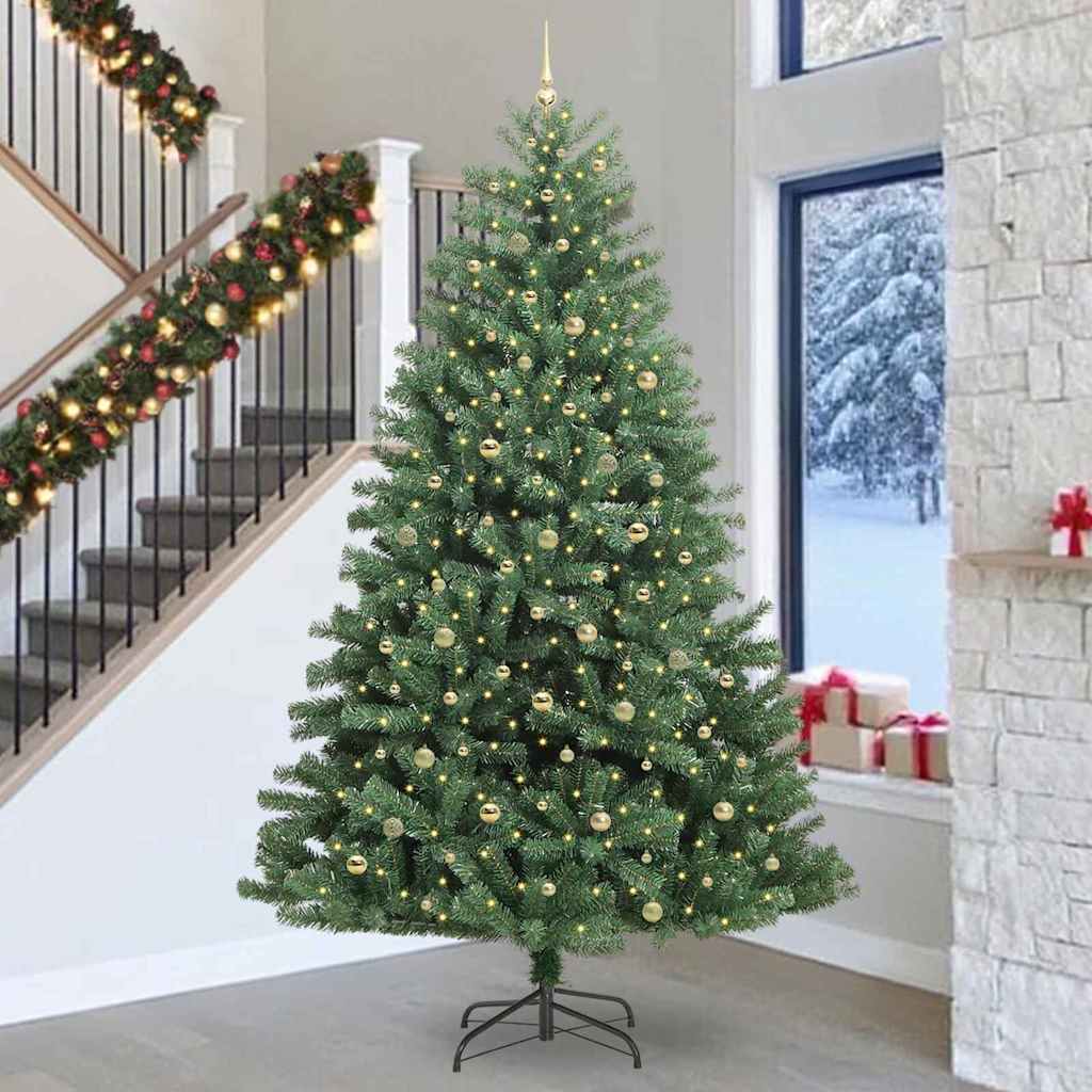 Albero di Natale Artificiale con Rami Pieghevoli Verde 300 cm
