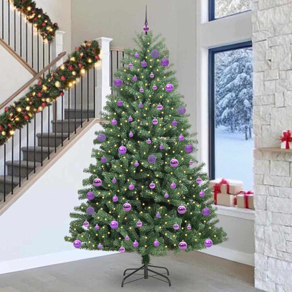 Albero di Natale Artificiale con Rami Pieghevoli Verde 300 cm
