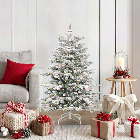 Albero di Natale Artificiale con Rami Pieghevoli Bianco 120 cm