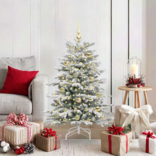 Albero di Natale Artificiale con Rami Pieghevoli Bianco 120 cm