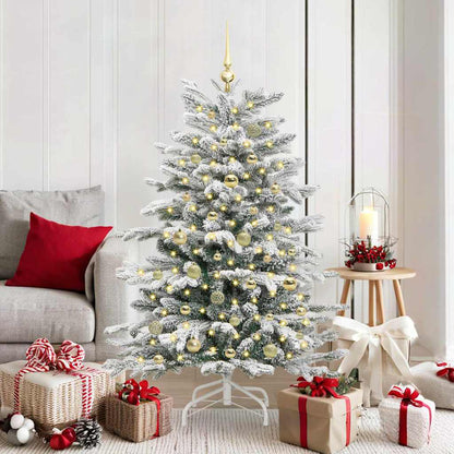 Albero di Natale Artificiale con Rami Pieghevoli Bianco 150 cm