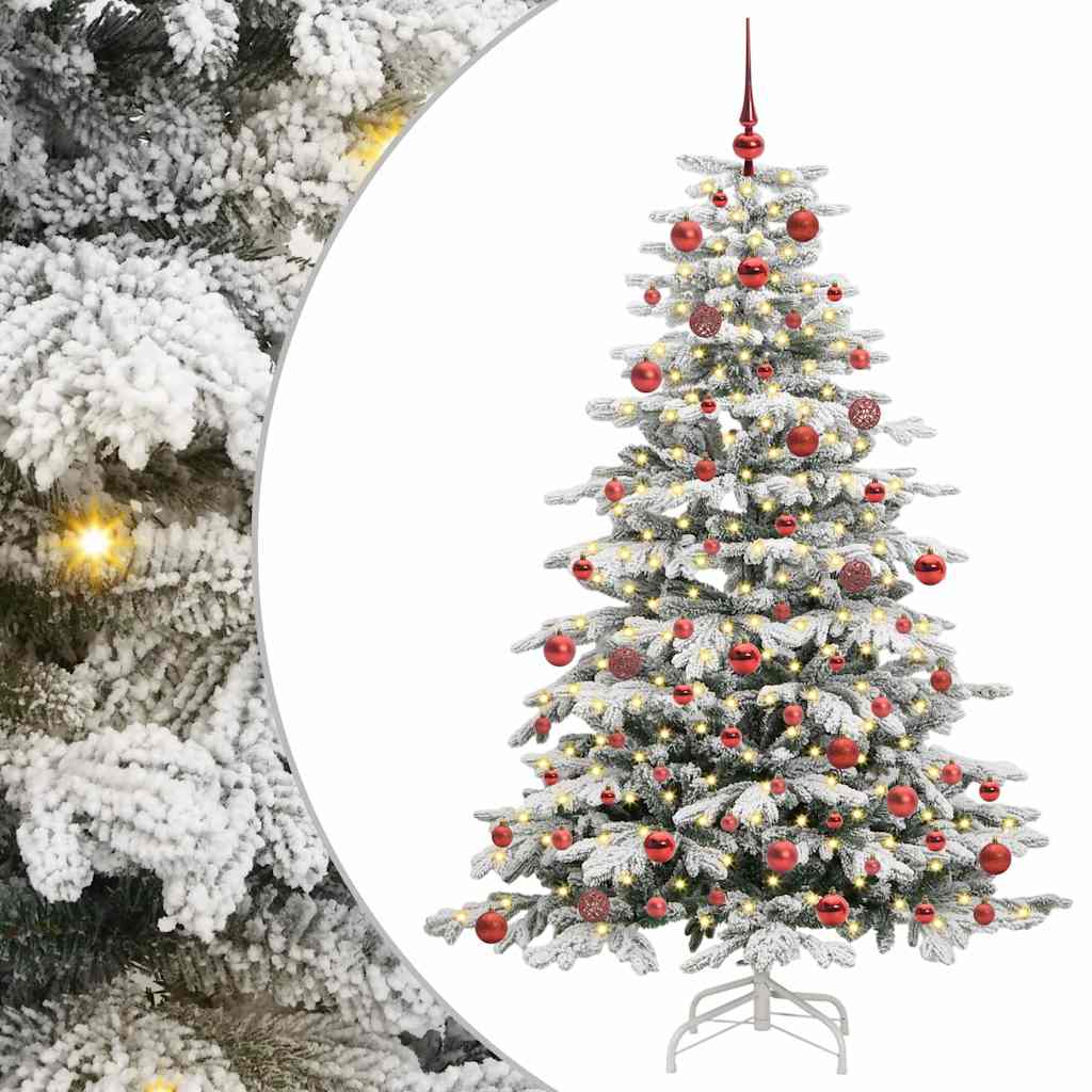 Albero di Natale Artificiale con Rami Pieghevoli Bianco 180 cm