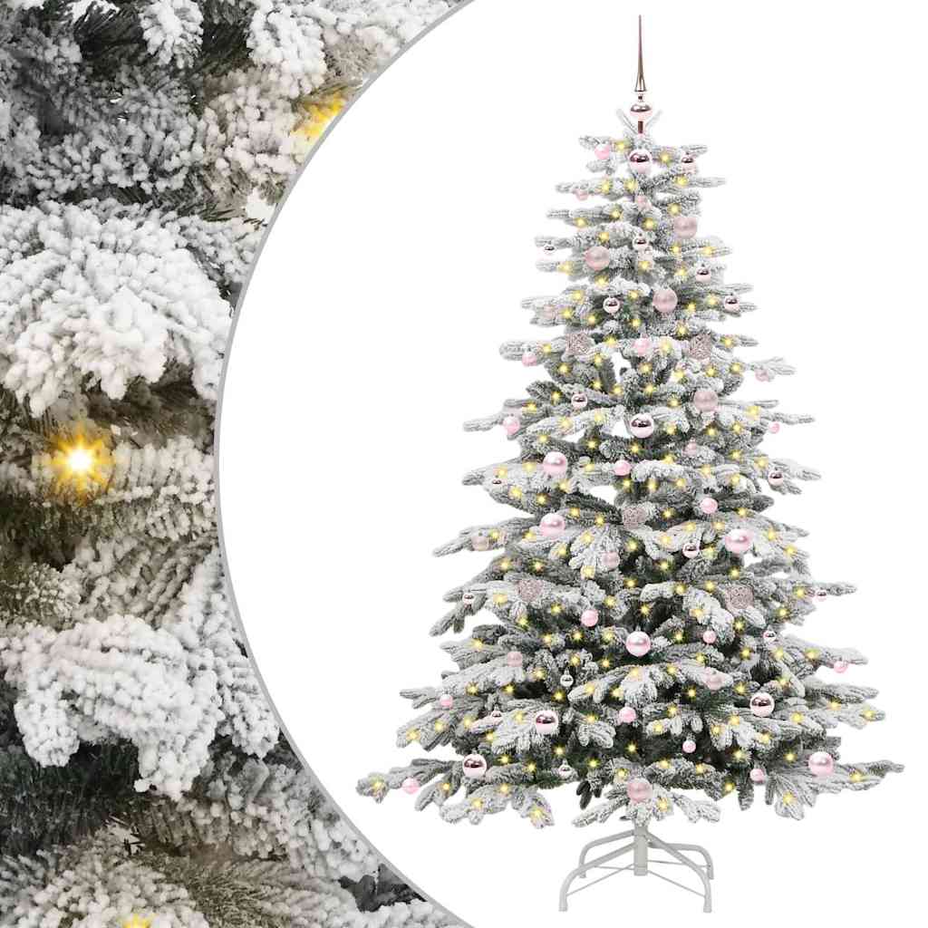 Albero di Natale Artificiale con Rami Pieghevoli Bianco 180 cm