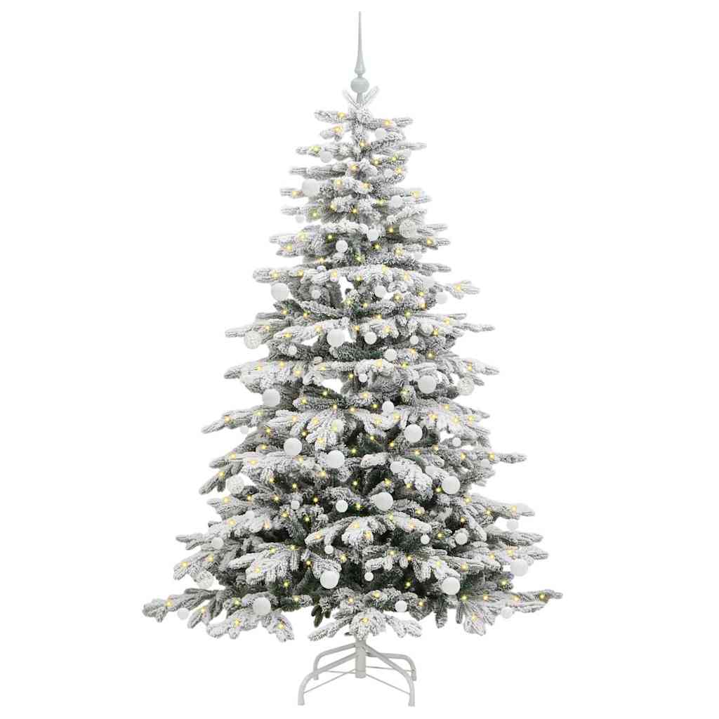 Albero di Natale Artificiale con Rami Pieghevoli Bianco 180 cm