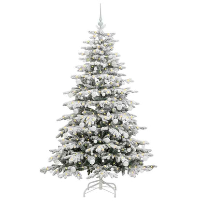 Albero di Natale Artificiale con Rami Pieghevoli Bianco 180 cm