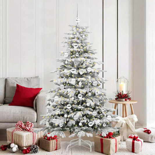 Albero di Natale Artificiale con Rami Pieghevoli Bianco 180 cm