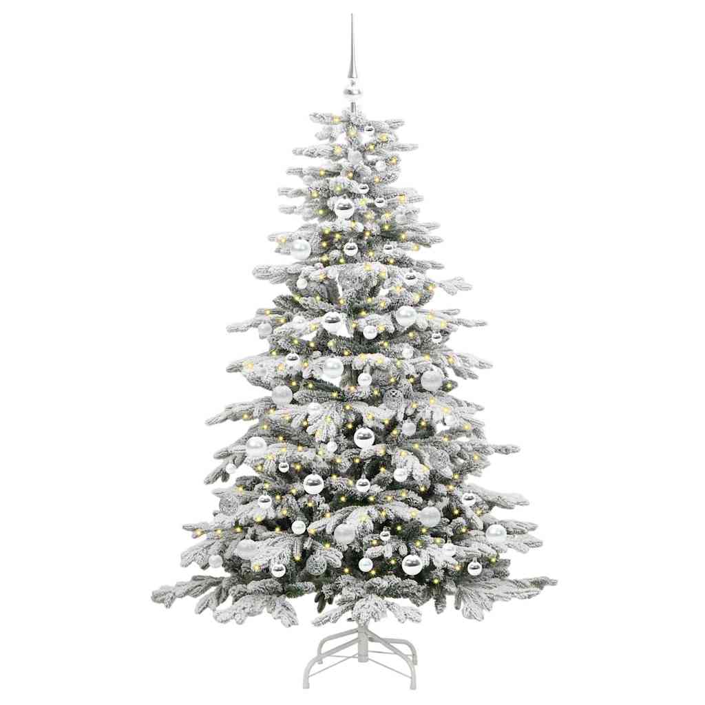 Albero di Natale Artificiale con Rami Pieghevoli Bianco 180 cm