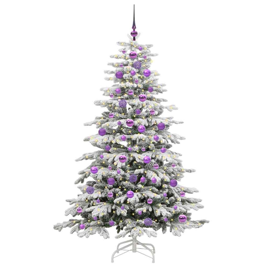 Albero di Natale Artificiale con Rami Pieghevoli Bianco 180 cm