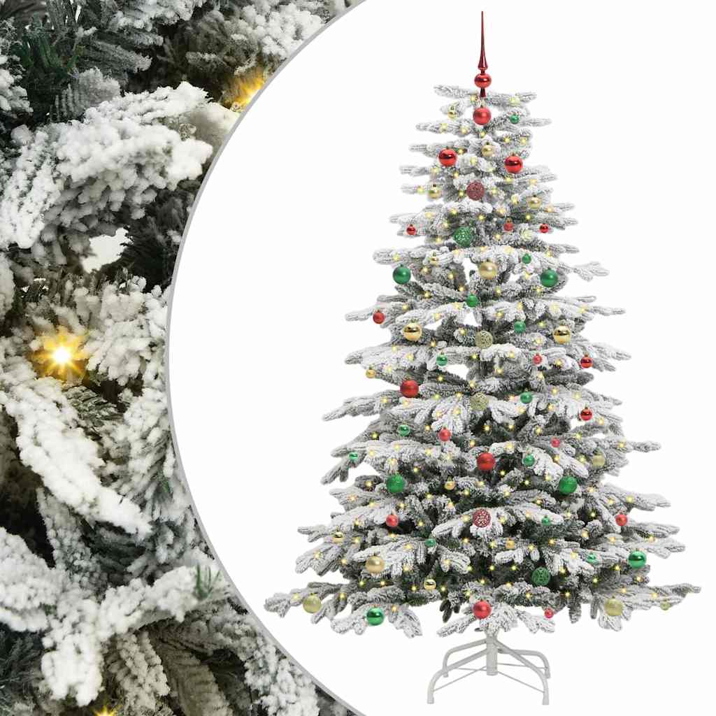 Albero di Natale Artificiale con Rami Pieghevoli Bianco 180 cm