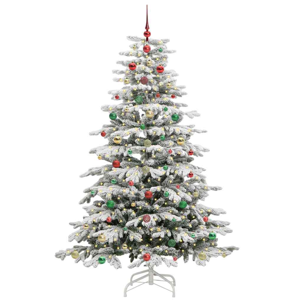 Albero di Natale Artificiale con Rami Pieghevoli Bianco 180 cm