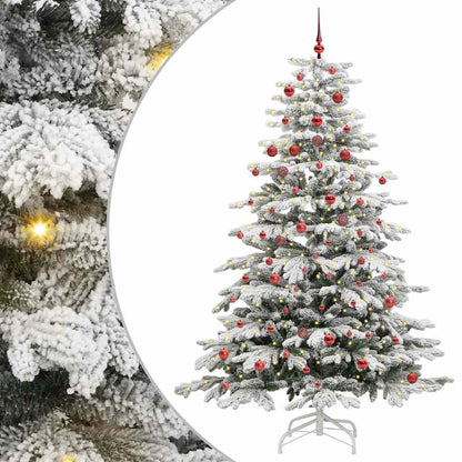 Albero di Natale Artificiale con Rami Pieghevoli Bianco 210 cm