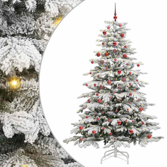 Albero di Natale Artificiale con Rami Pieghevoli Bianco 210 cm