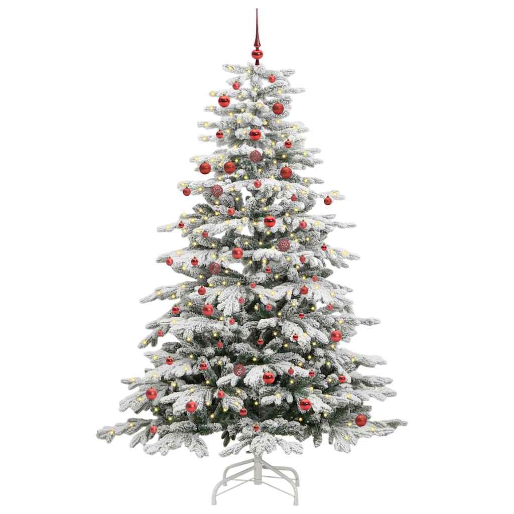 Albero di Natale Artificiale con Rami Pieghevoli Bianco 210 cm