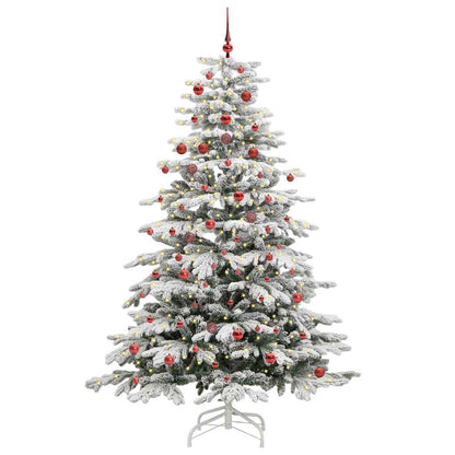 Albero di Natale Artificiale con Rami Pieghevoli Bianco 210 cm