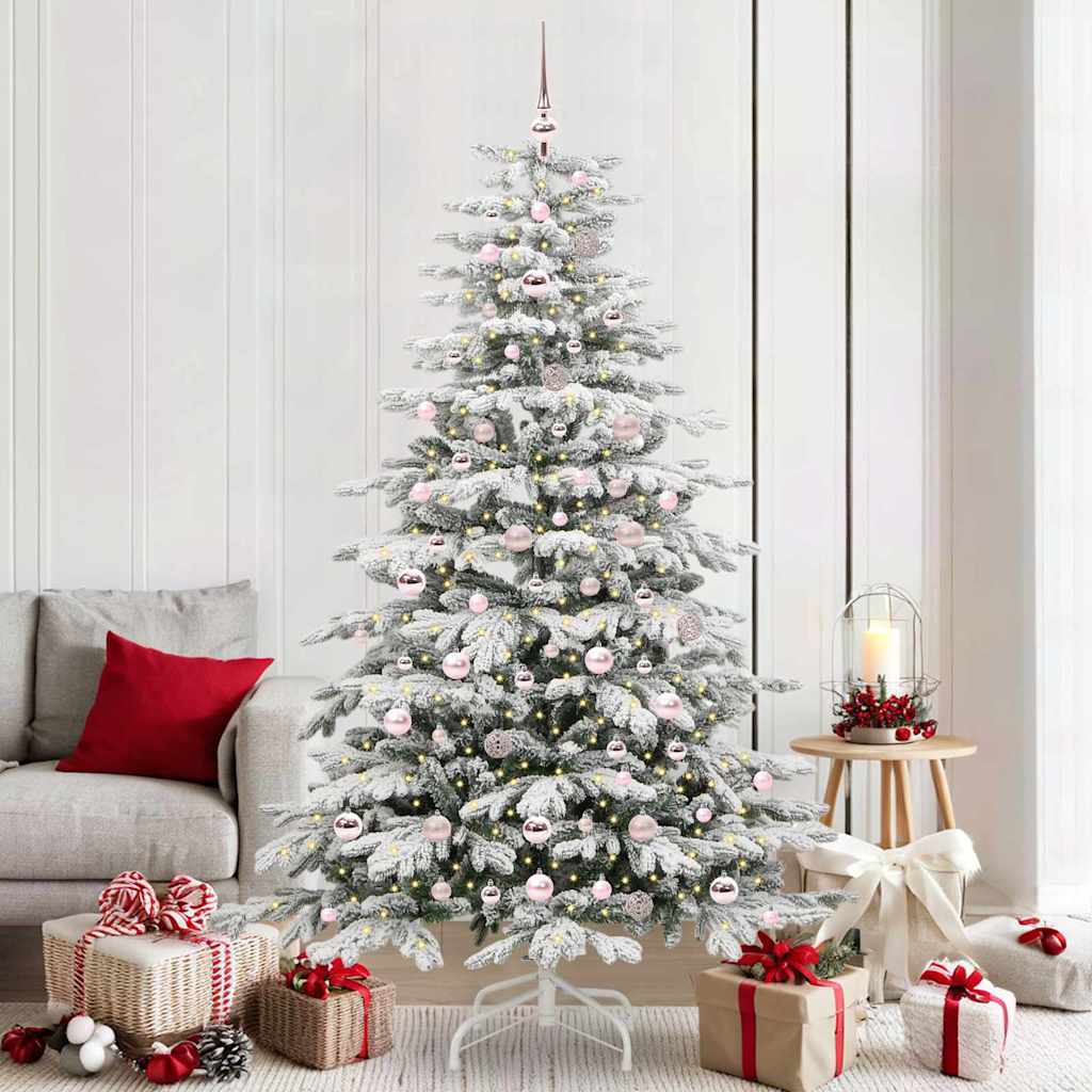 Albero di Natale Artificiale con Rami Pieghevoli Bianco 210 cm