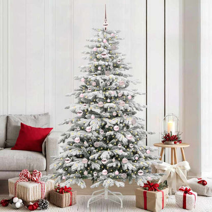Albero di Natale Artificiale con Rami Pieghevoli Bianco 210 cm