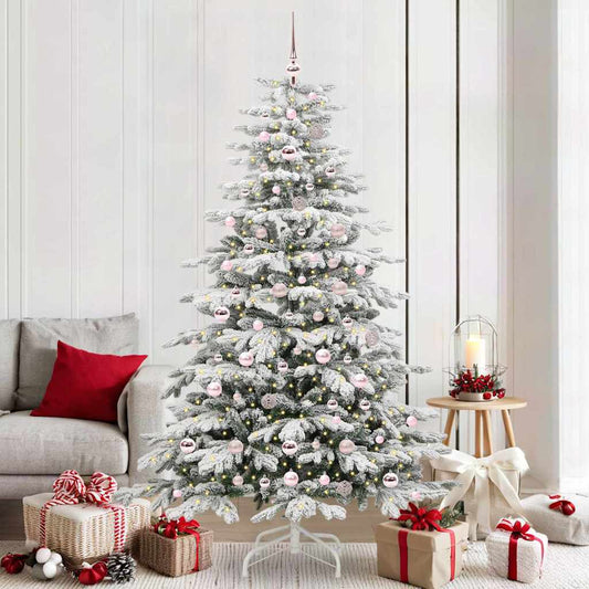 Albero di Natale Artificiale con Rami Pieghevoli Bianco 210 cm