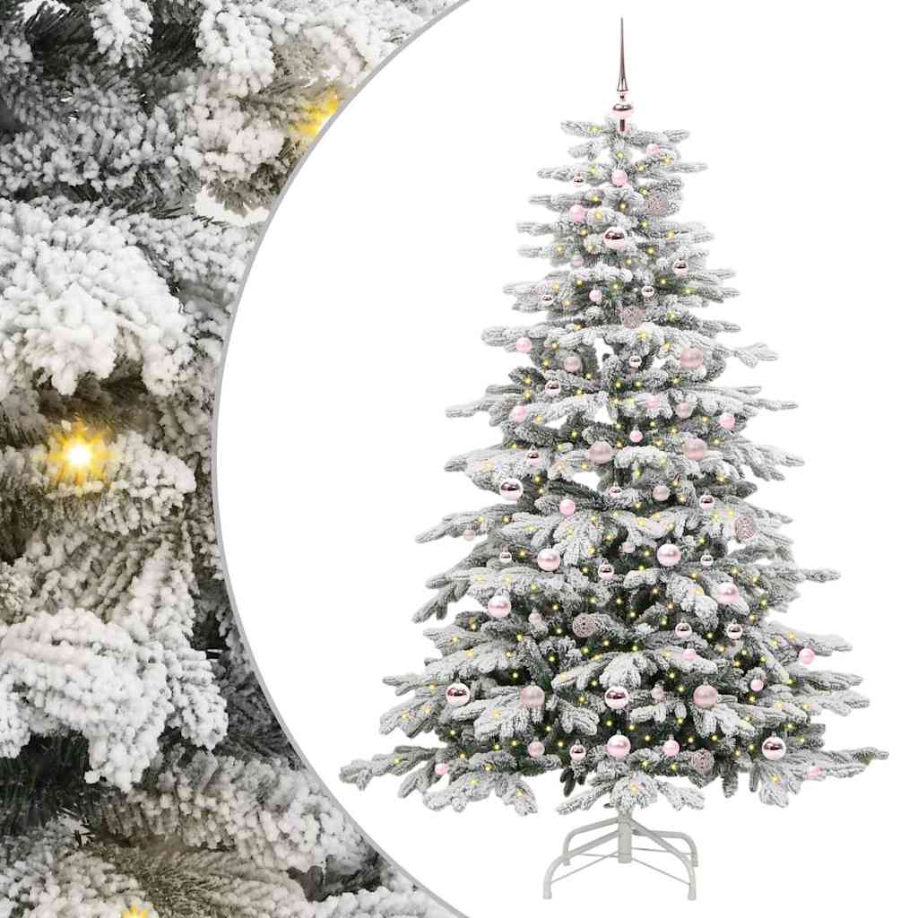 Albero di Natale Artificiale con Rami Pieghevoli Bianco 210 cm