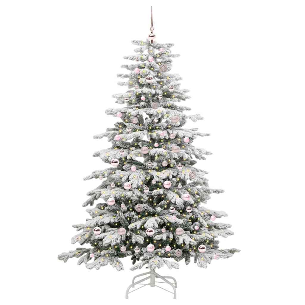 Albero di Natale Artificiale con Rami Pieghevoli Bianco 210 cm