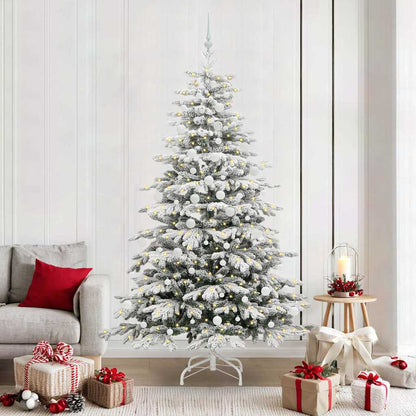 Albero di Natale Artificiale con Rami Pieghevoli Bianco 210 cm