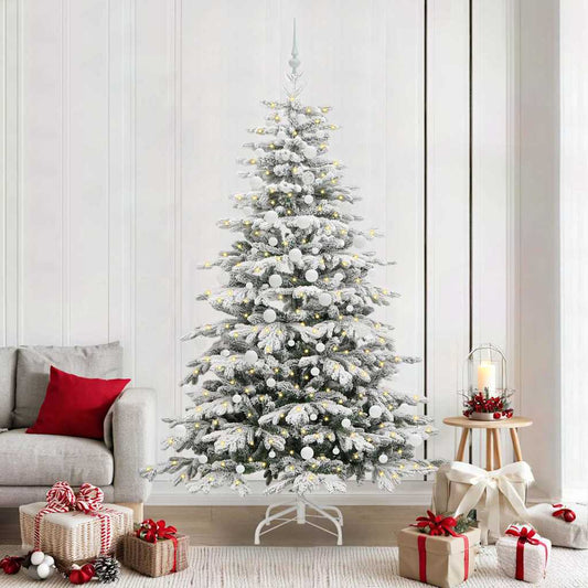 Albero di Natale Artificiale con Rami Pieghevoli Bianco 210 cm