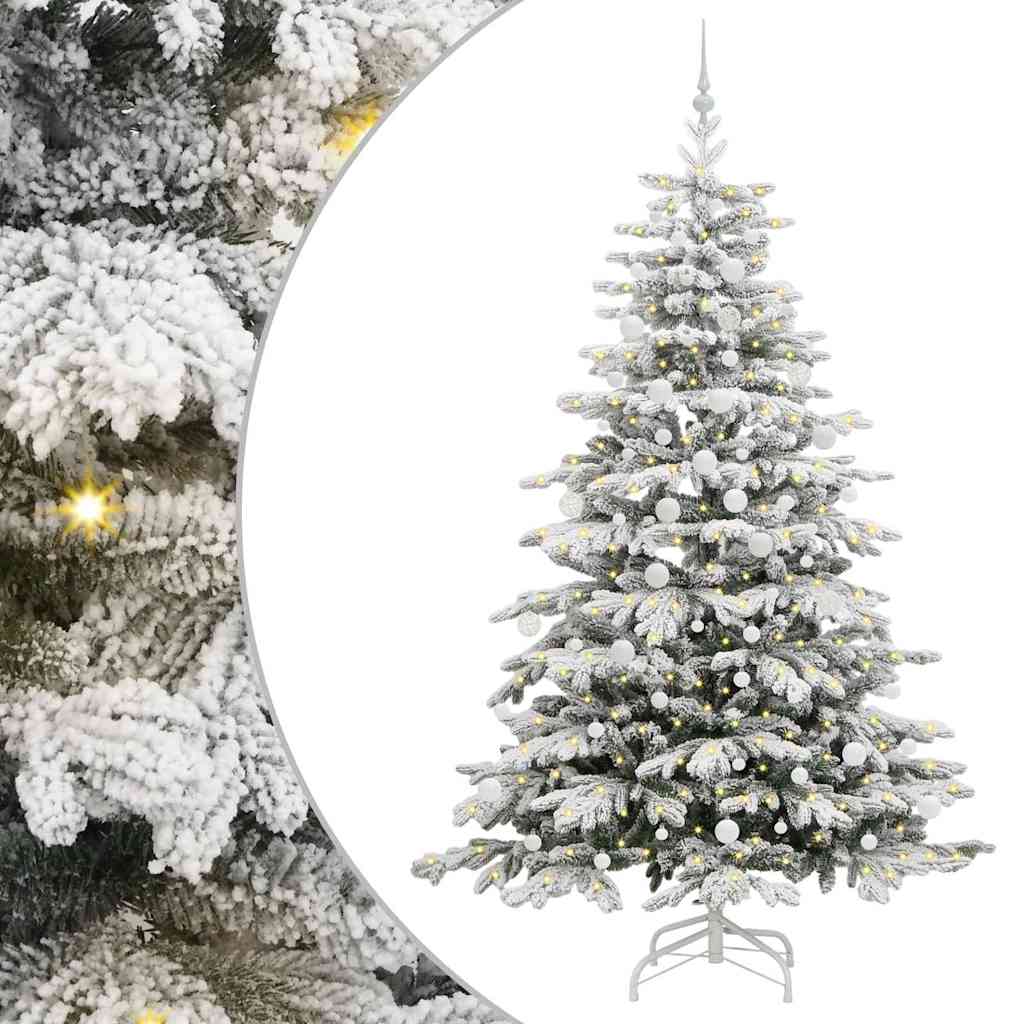 Albero di Natale Artificiale con Rami Pieghevoli Bianco 210 cm