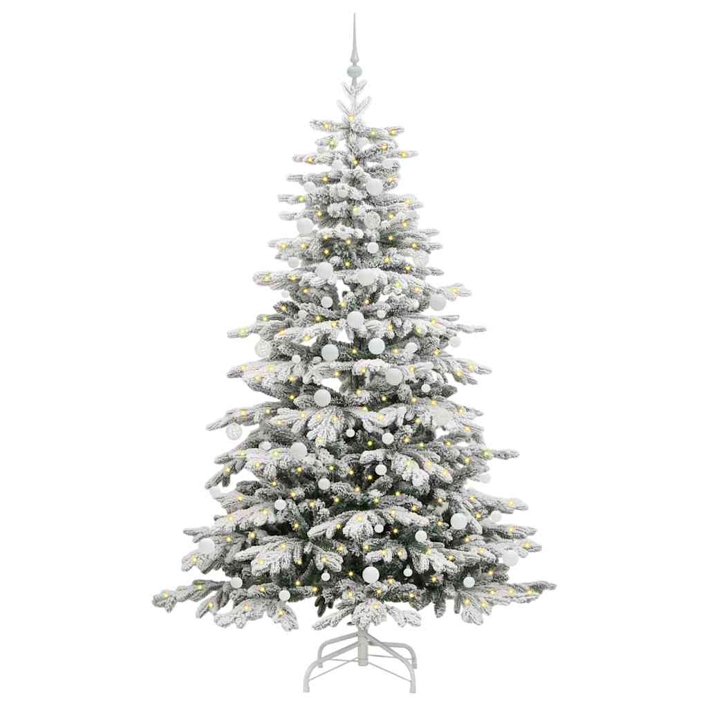 Albero di Natale Artificiale con Rami Pieghevoli Bianco 210 cm