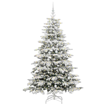 Albero di Natale Artificiale con Rami Pieghevoli Bianco 210 cm