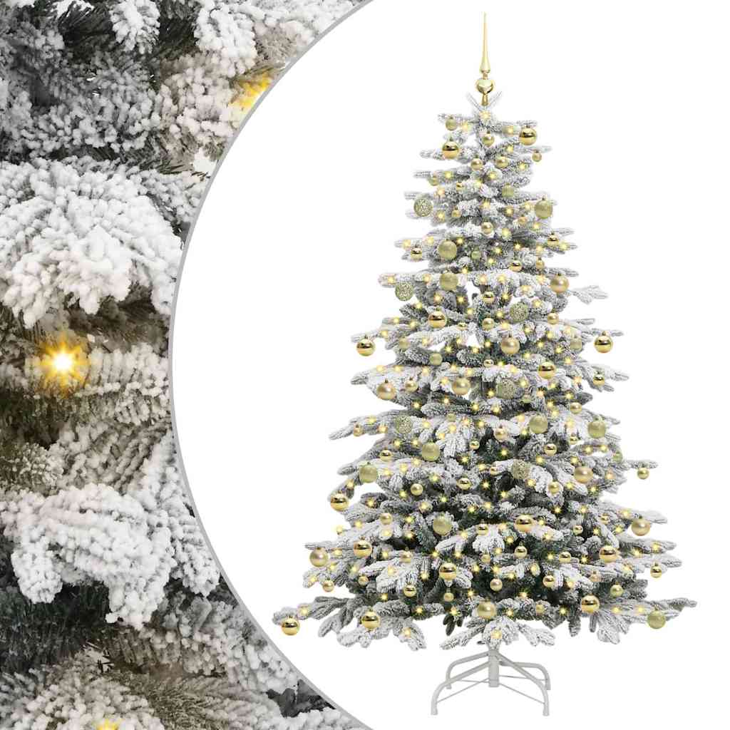 Albero di Natale Artificiale con Rami Pieghevoli Bianco 210 cm