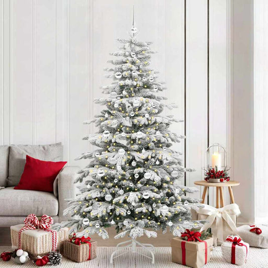 Albero di Natale Artificiale con Rami Pieghevoli Bianco 210 cm