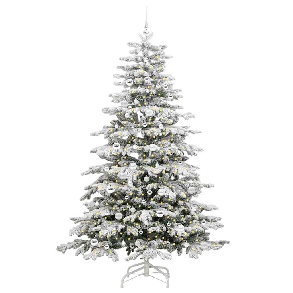 Albero di Natale Artificiale con Rami Pieghevoli Bianco 210 cm