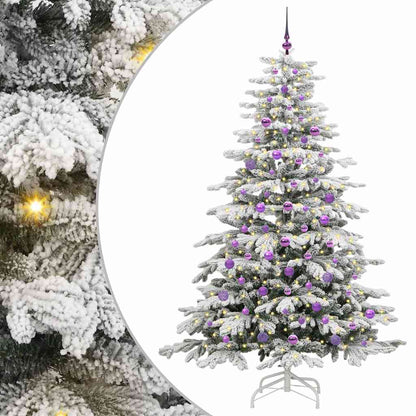 Albero di Natale Artificiale con Rami Pieghevoli Bianco 210 cm