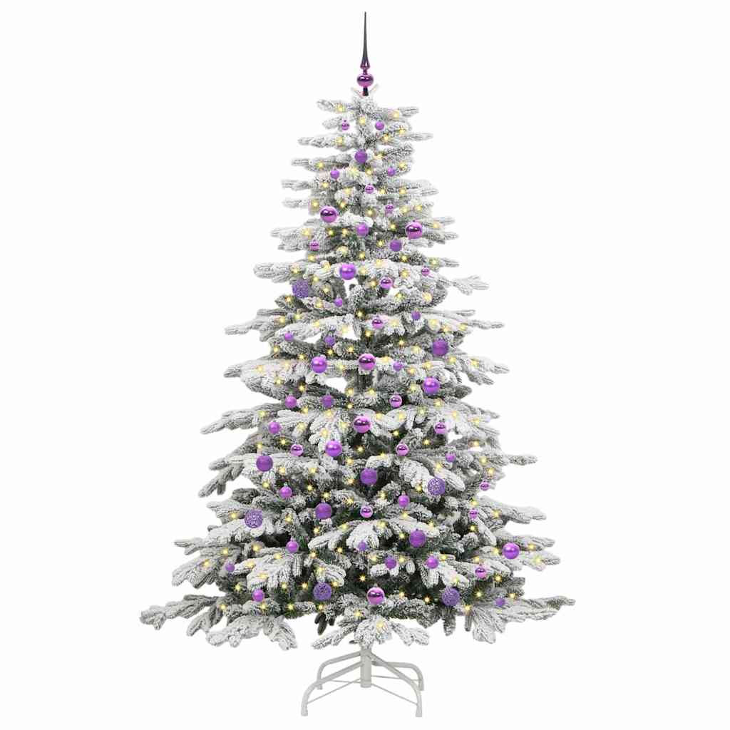 Albero di Natale Artificiale con Rami Pieghevoli Bianco 210 cm
