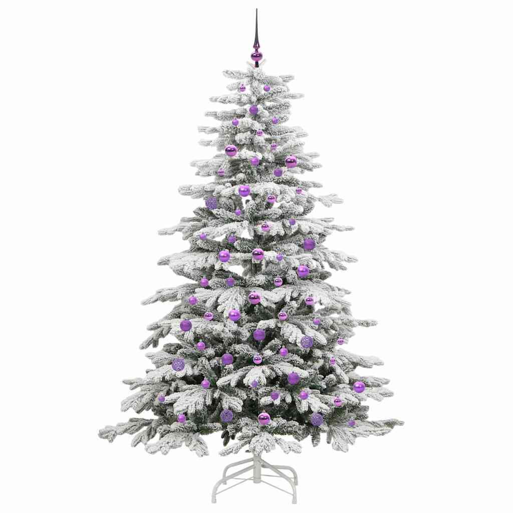 Albero di Natale Artificiale con Rami Pieghevoli Bianco 210 cm