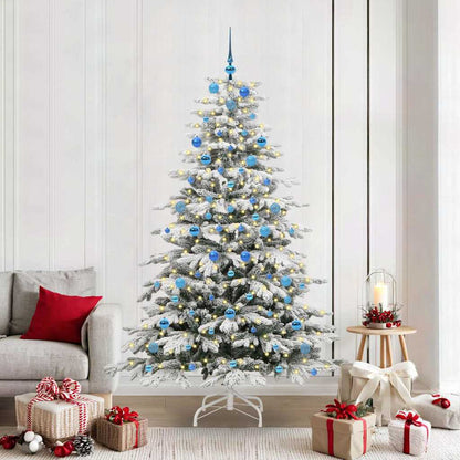 Albero di Natale Artificiale con Rami Pieghevoli Bianco 210 cm