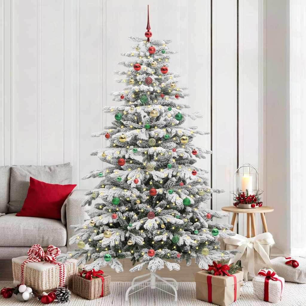 Albero di Natale Artificiale con Rami Pieghevoli Bianco 210 cm