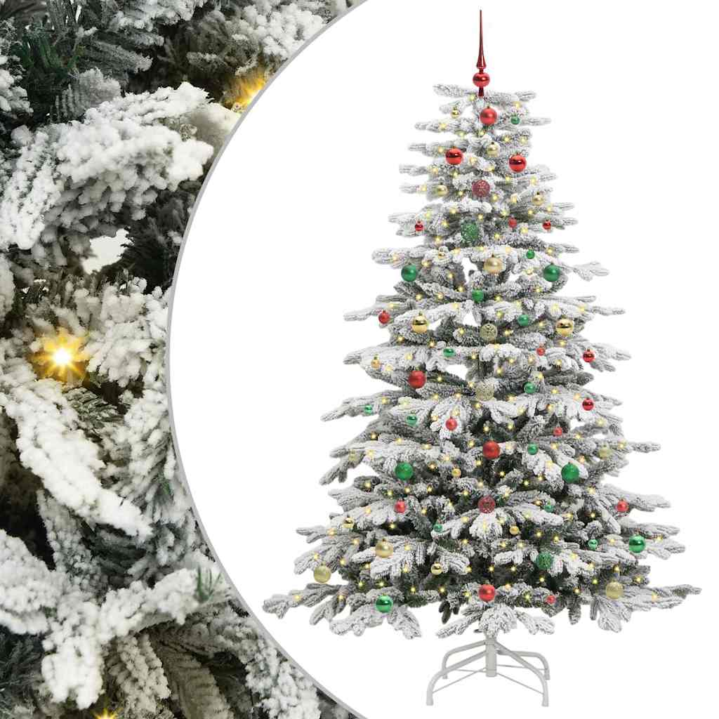 Albero di Natale Artificiale con Rami Pieghevoli Bianco 210 cm