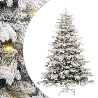 Albero di Natale Artificiale con Rami Pieghevoli Bianco 240 cm